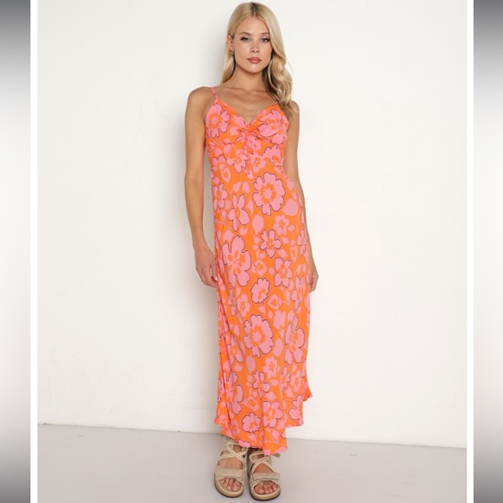 NWT Faithful the Brand Shayna ruched midi dress in Paraiso - size 8/L